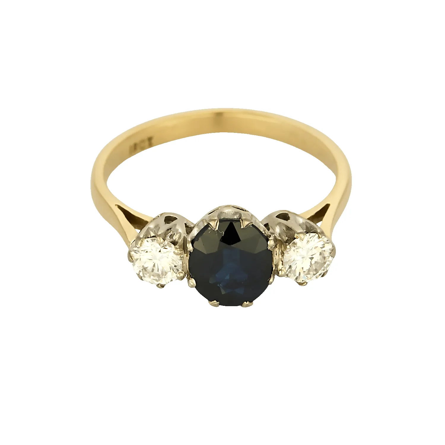 Bague en or gris saphir et diamants sold by 58 Facettes