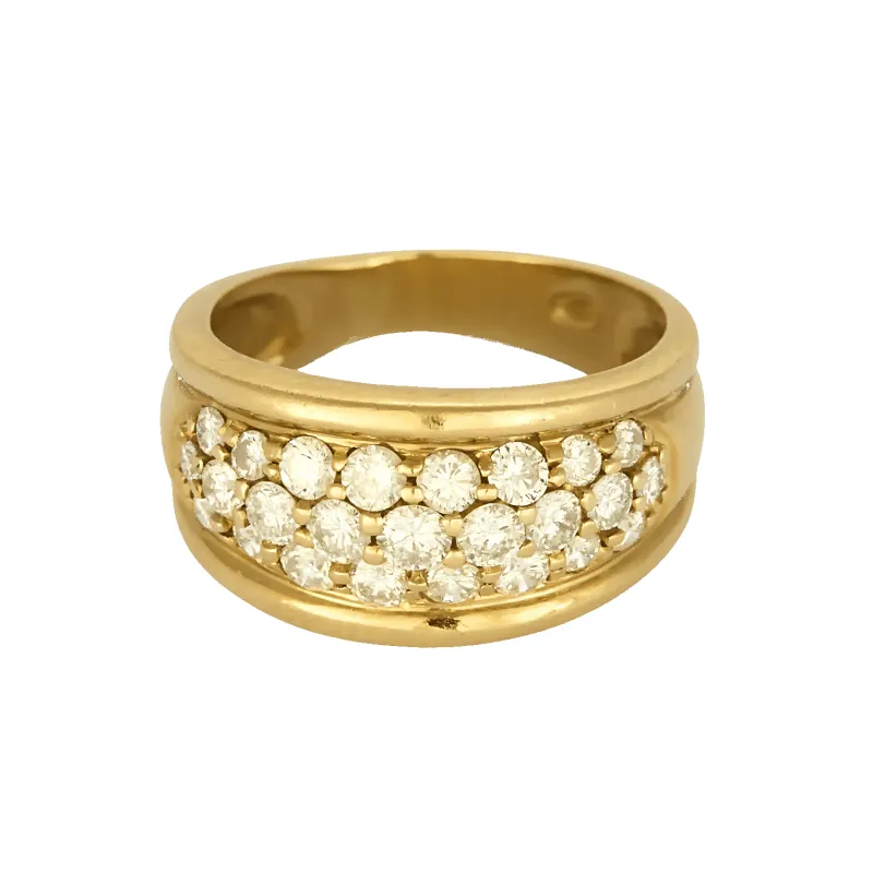 Bague bandeau en or jaune et diamants made by 58 Facettes