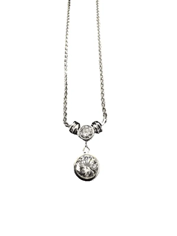 Pendentif en or blanc 18K et diamants made by 58 Facettes