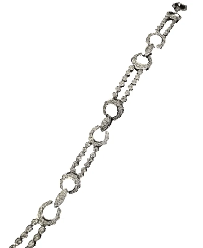 Bracelet en or blanc et diamants made by 58 Facettes