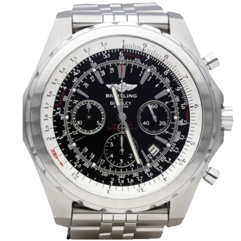 Breitling Bentley Motors T - Montre chronographe GMT en acier made by 58 Facettes