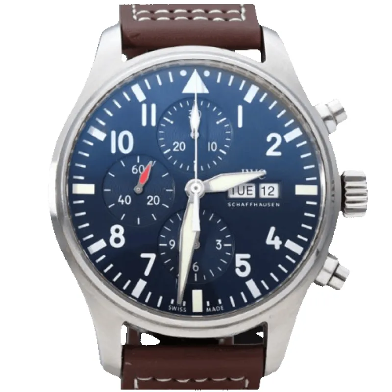 IWC Pilot Petit Prince - Montre chronographe en acier made by 58 Facettes