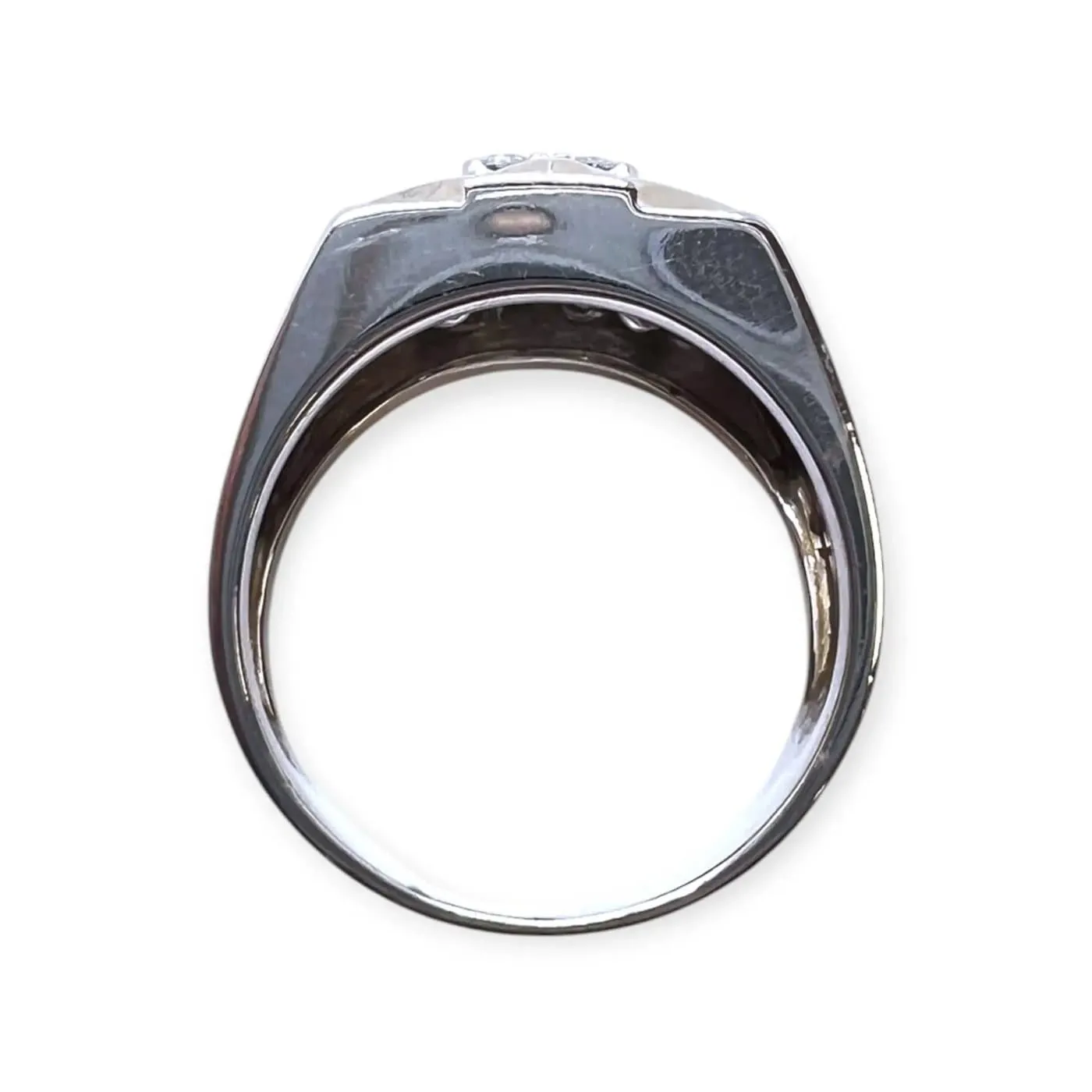 Bague chevalière en or blanc 750 et diamants sold by 58 Facettes product image thumbnail 5