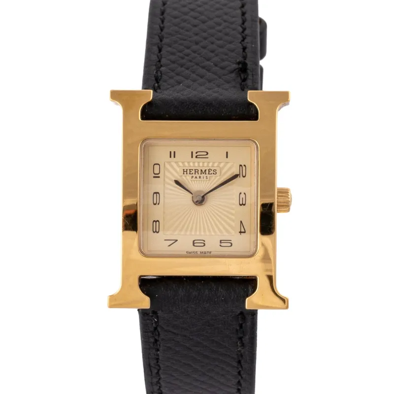 Hermès Heure H - Montre en plaqué or HH1.201 made by 58 Facettes