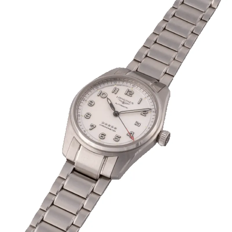 Longines Spirit - Montre en acier, cadran blanc made by 58 Facettes