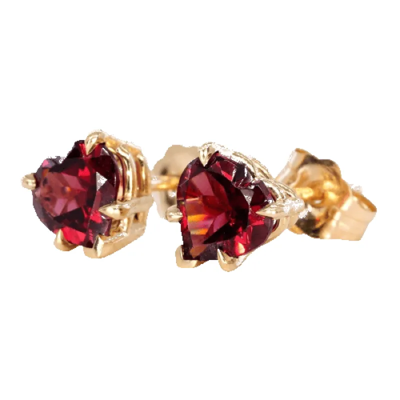 Boucles d'oreilles en or jaune 14 ct et grenats rhodolites GFCO made by 58 Facettes