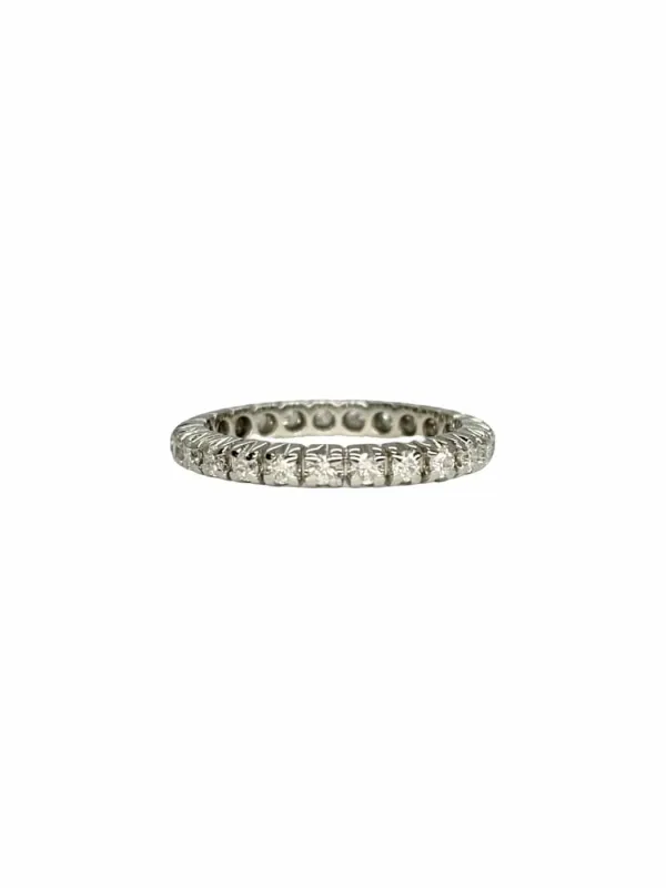 Alliance tour complet en or blanc 18K et diamants made by 58 Facettes