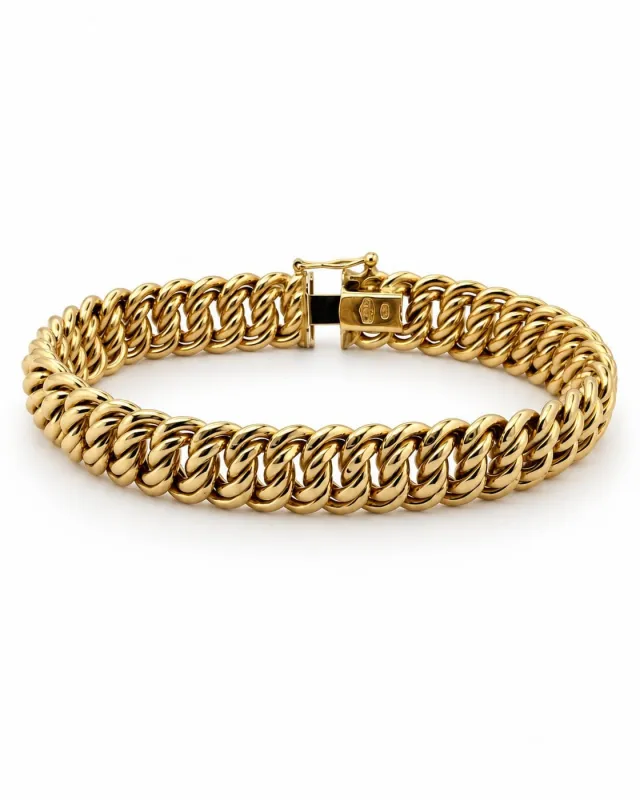 Bracelet maille américaine en or jaune made by 58 Facettes