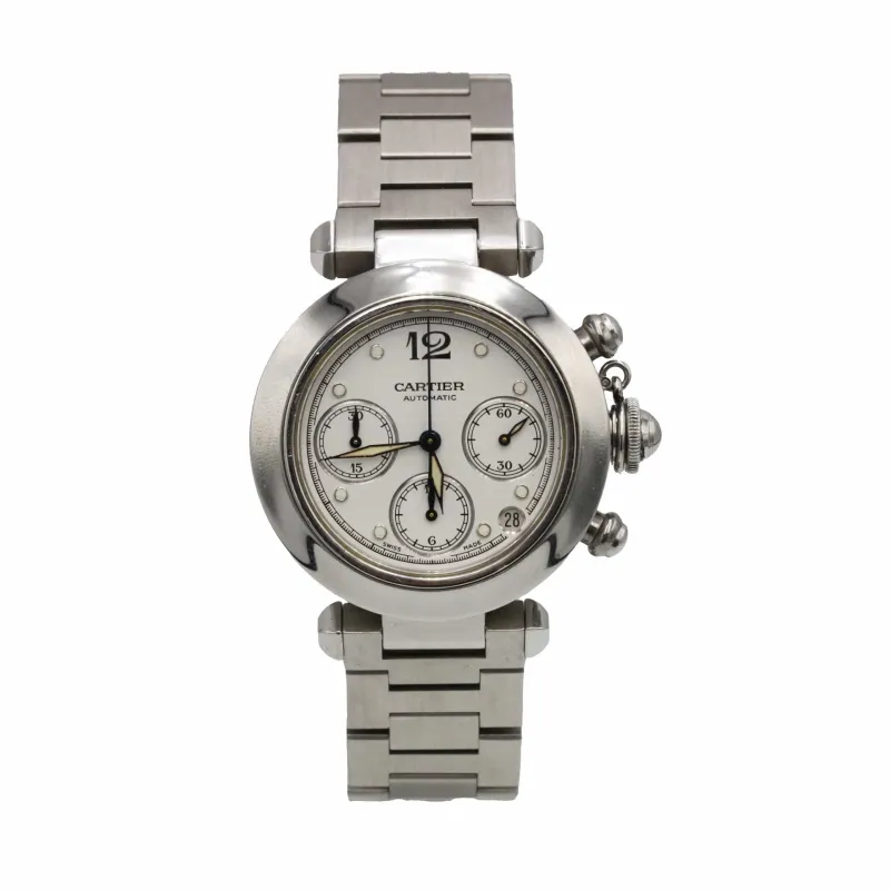 Cartier Pasha C - Montre chronographe en acier made by 58 Facettes