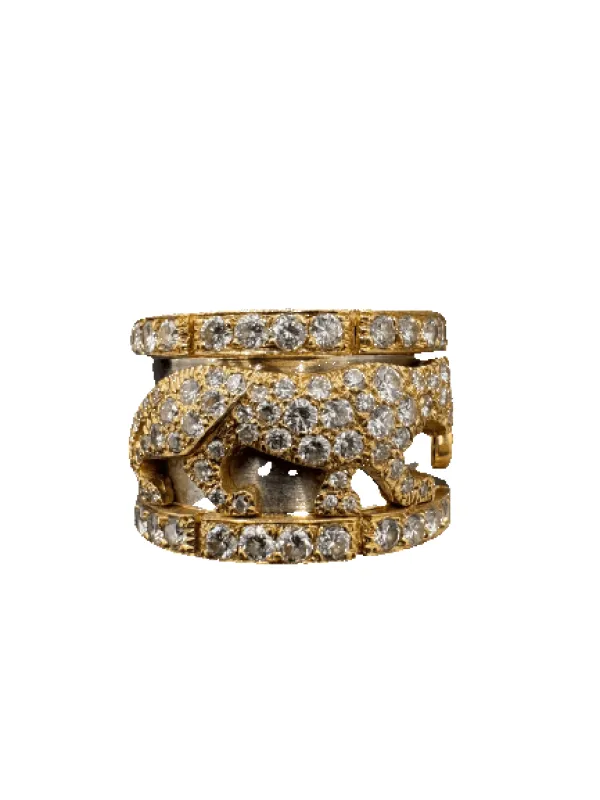 Cartier Mahango Panthère - Bague en or jaune et diamants made by 58 Facettes