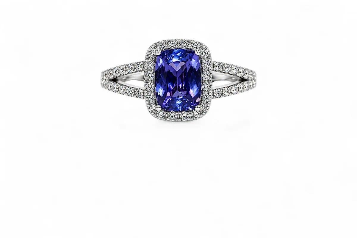 Tanzanite Impériale - Bague en or blanc 18 carats, tanzanite et diamants made by 58 Facettes