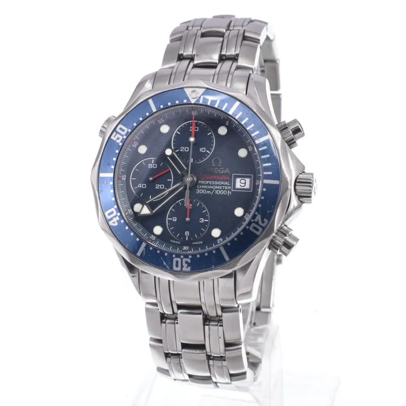 Omega Seamaster Diver 300M - Montre chronographe automatique en acier inoxydable made by 58 Facettes