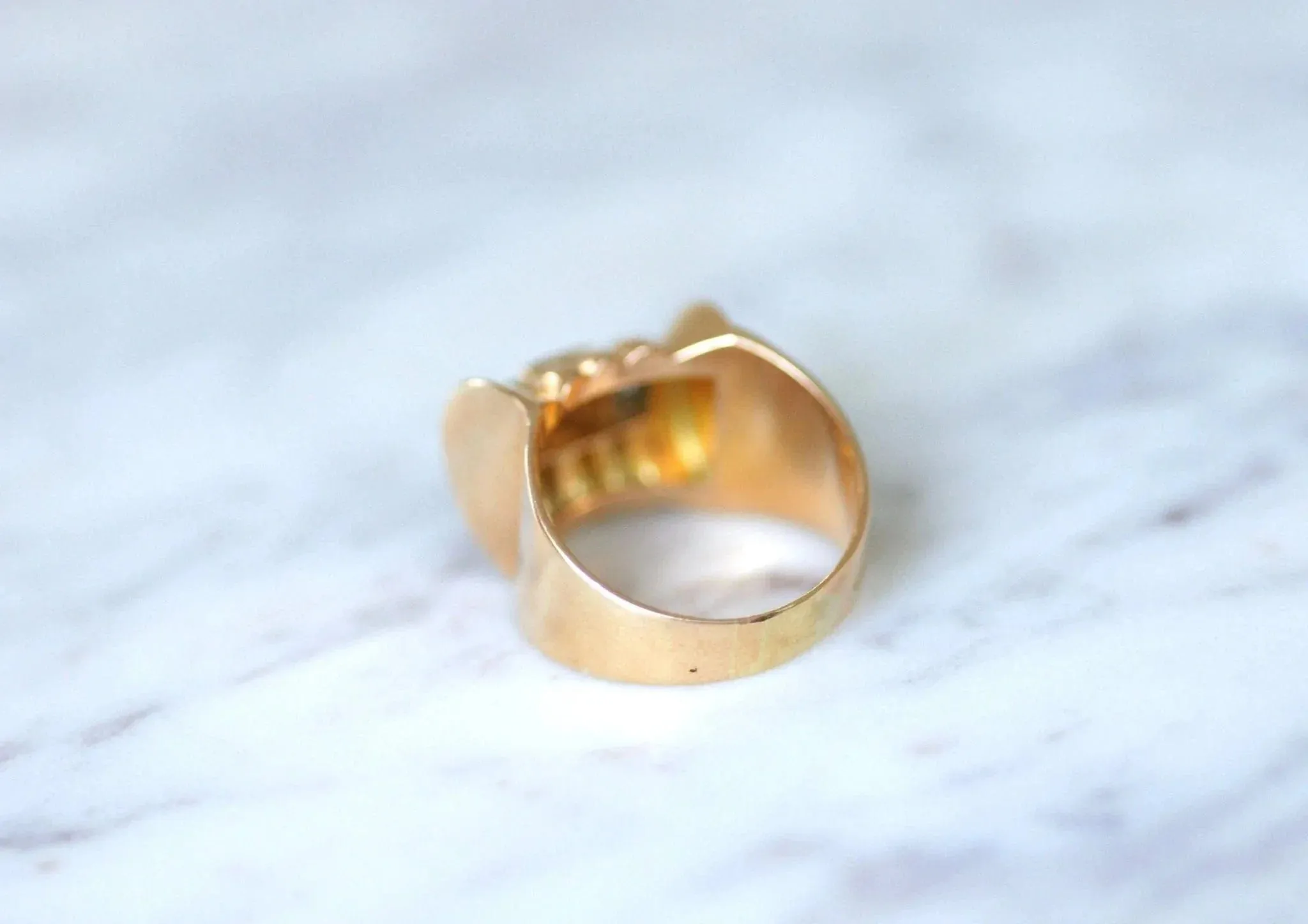 Bague Tank or rose, platine et diamants sold by 58 Facettes product image thumbnail 4