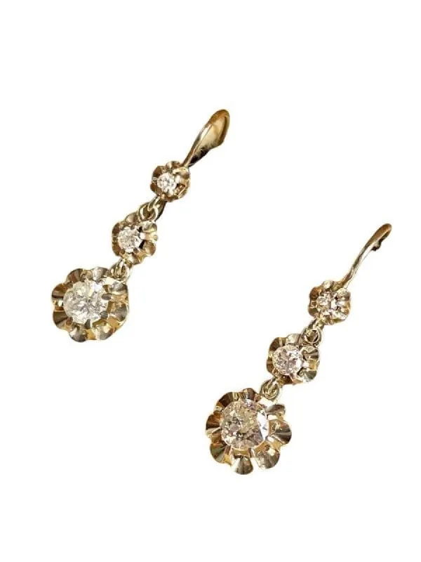 Boucle d’oreilles Art Déco or blanc 18 diamants sold by 58 Facettes