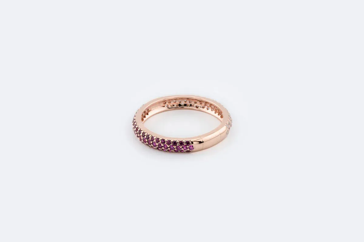 Bague en or rose avec rubis et diamants sold by 58 Facettes product image thumbnail 3