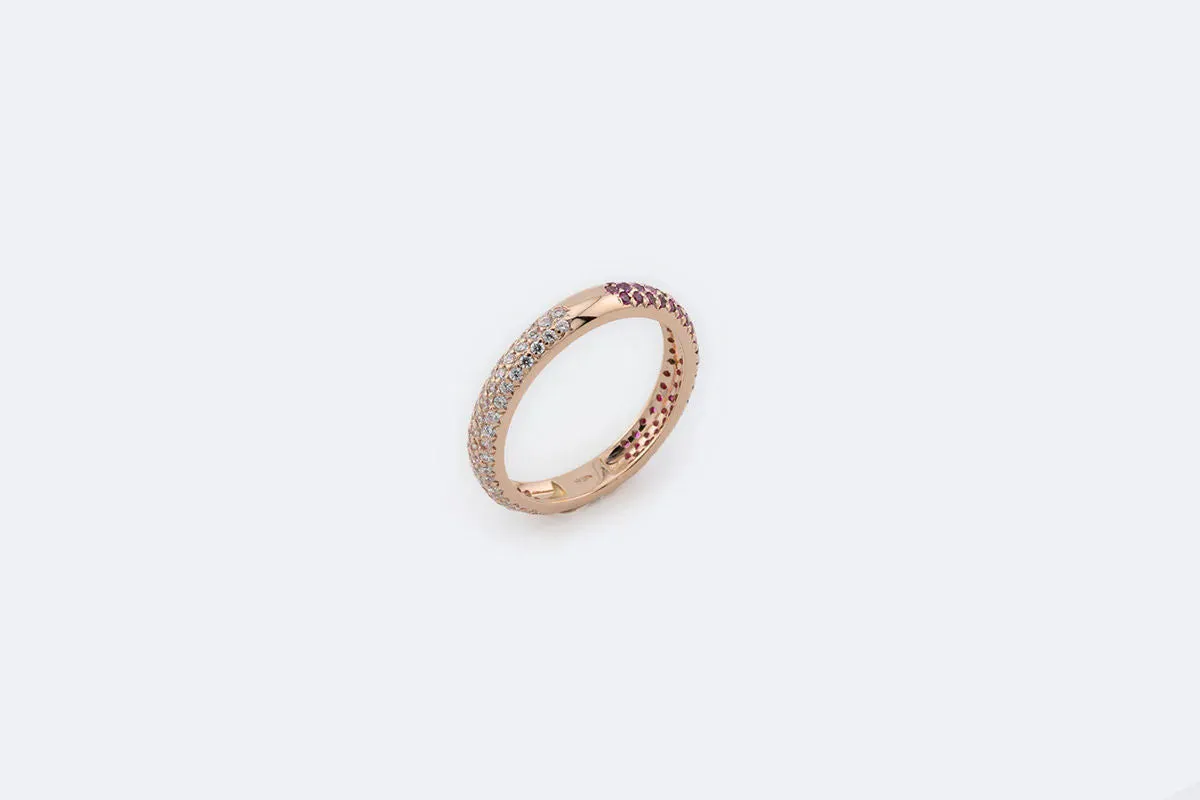 Bague en or rose avec rubis et diamants sold by 58 Facettes product image thumbnail 2