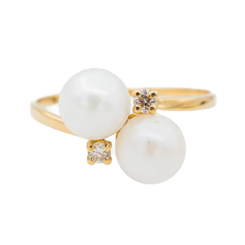 Bague Toi & Moi Or jaune Perle sold by 58 Facettes