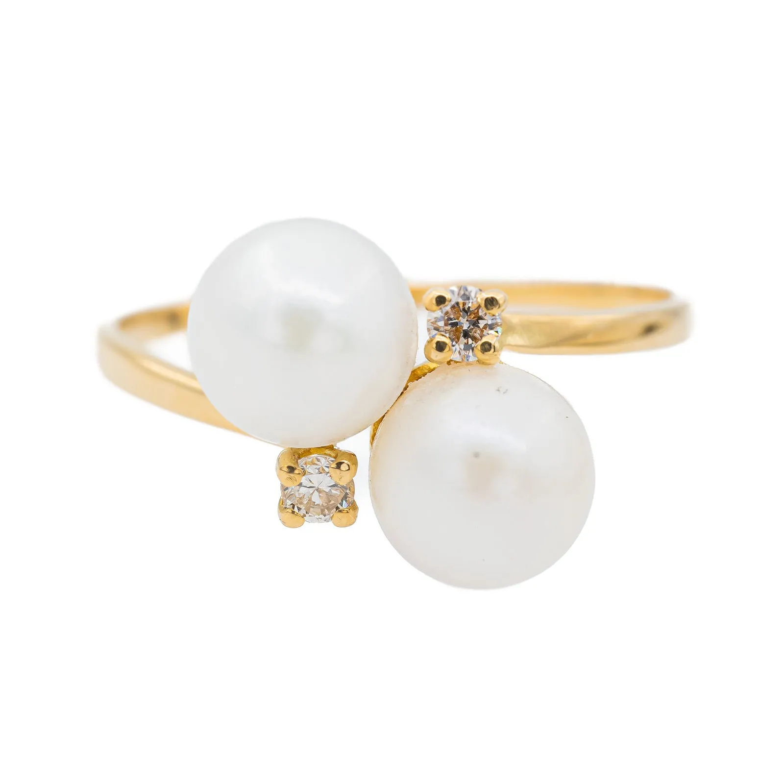 Bague Toi & Moi Or jaune Perle sold by 58 Facettes