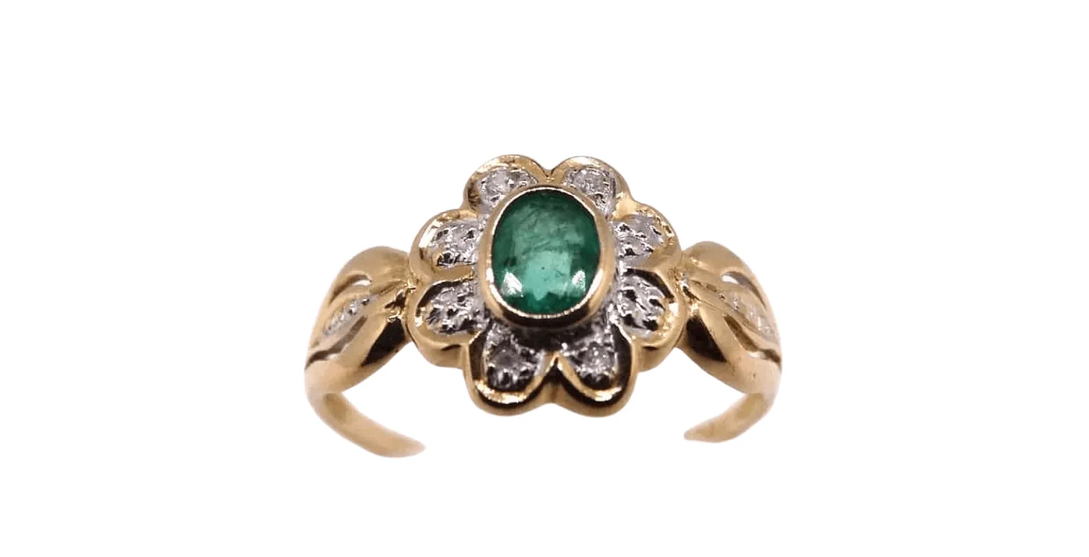 Bague emeraude et diamants made by 58 Facettes