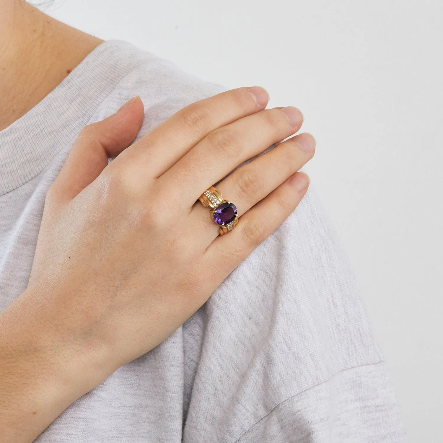 Bague en or rose Améthyste et diamants sold by 58 Facettes product image thumbnail 3