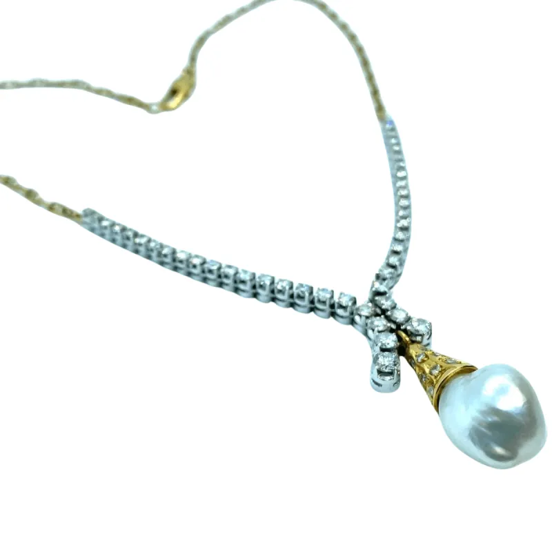 Exceptional pearl and diamonds necklace sold by 58 Facettes