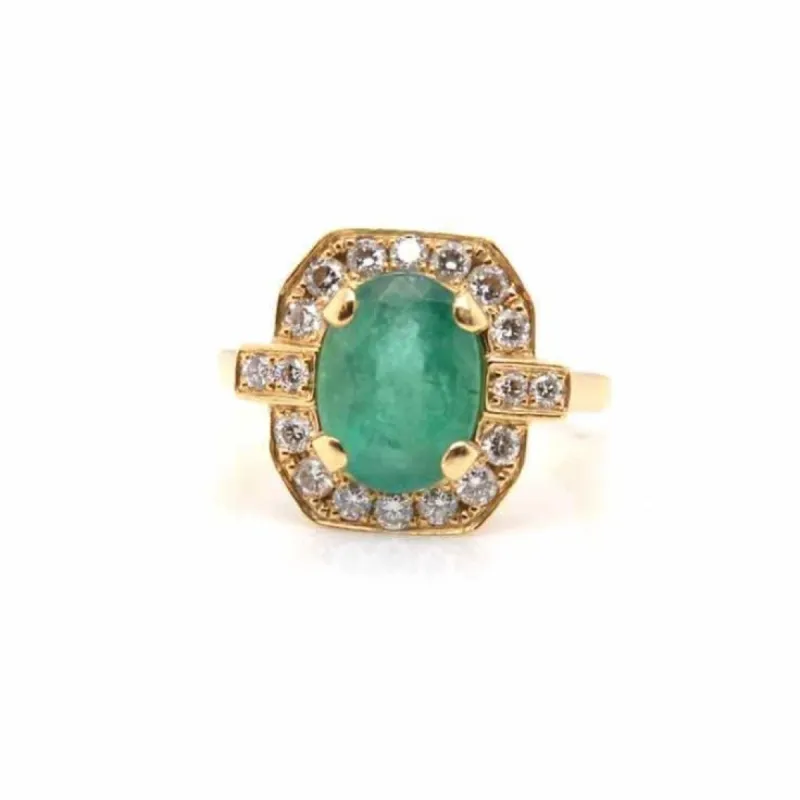 Bague Or jaune Emeraude Diamants sold by 58 Facettes