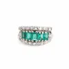 Bague Diamant Émeraude Vintage Or Blanc sold by 58 Facettes