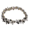 Bracelet en or blanc et jaune platine massif diamants et saphirs sold by 58 Facettes