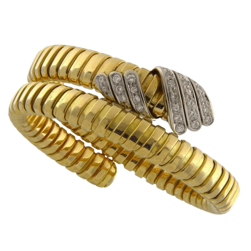 Bracelet serpent en or jaune et blanc et diamants sold by 58 Facettes