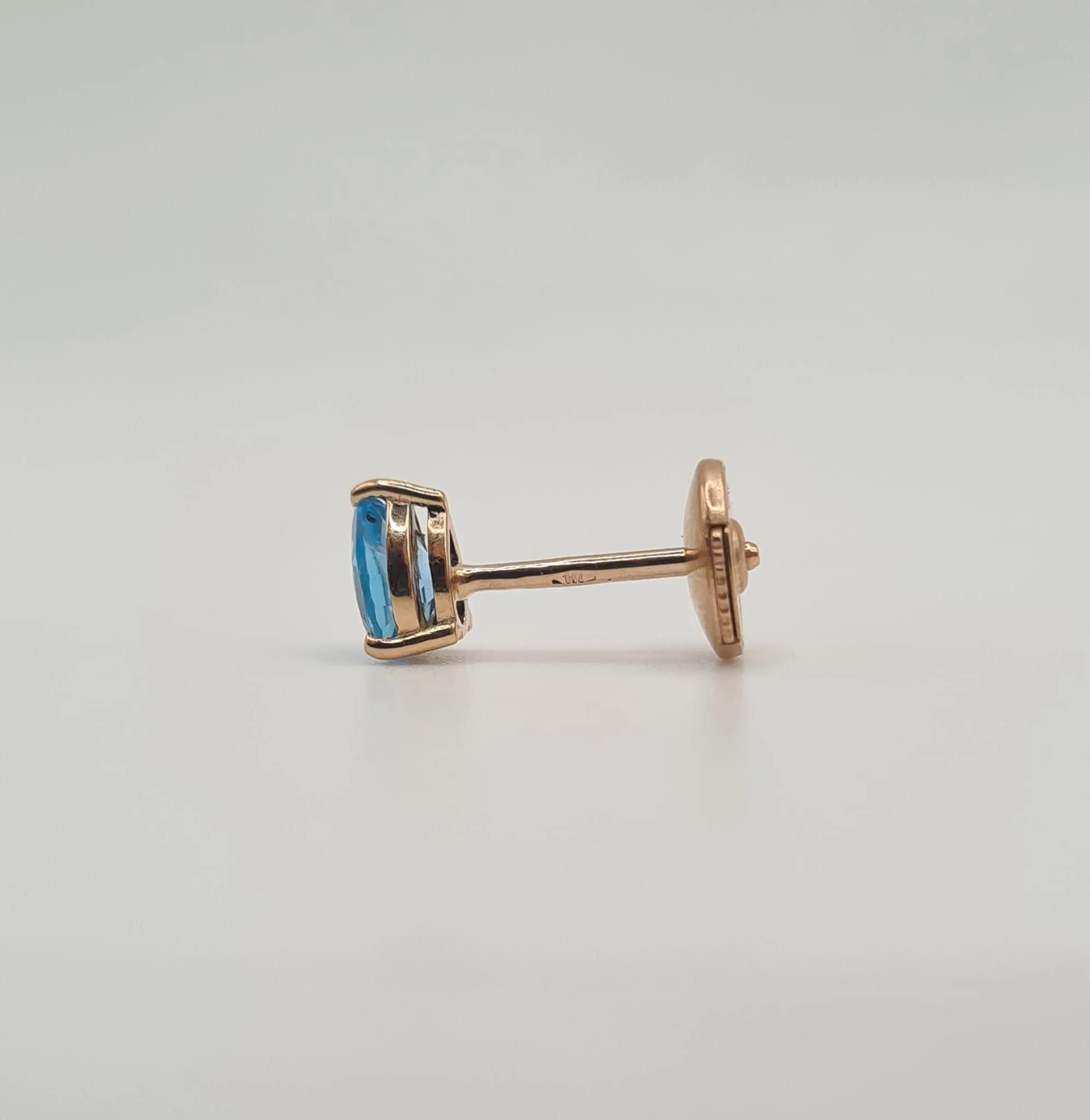 Boucles d'oreilles or rose serties de topazes sold by 58 Facettes product image thumbnail 3