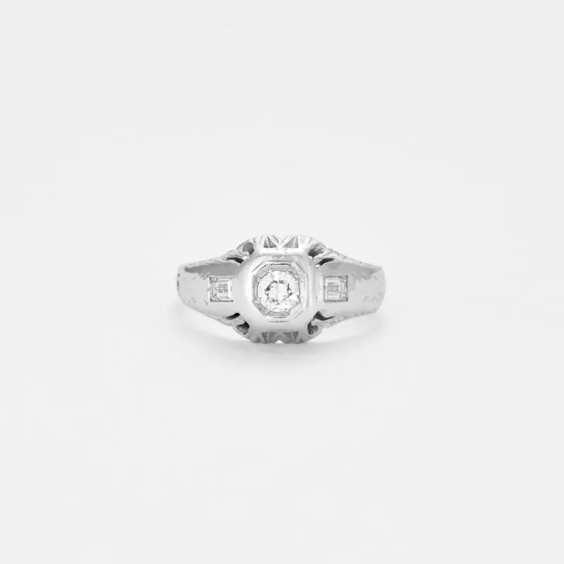 Bague Solitaire Or blanc Diamant sold by 58 Facettes