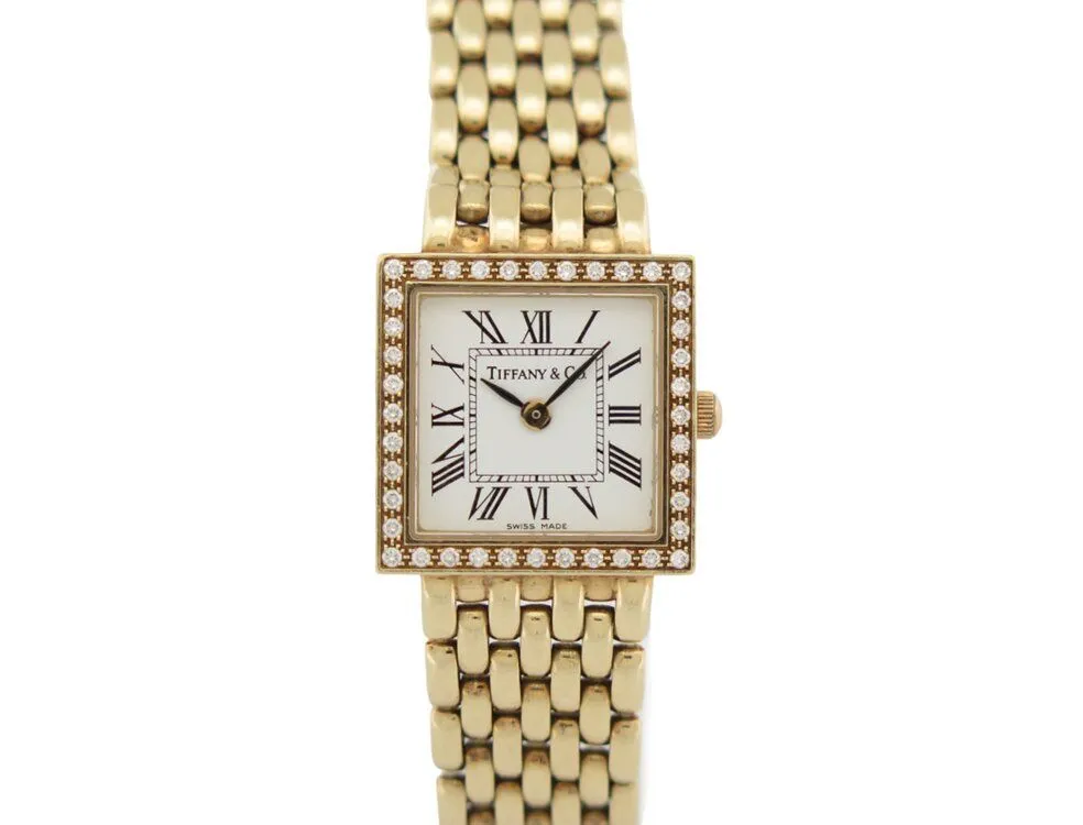 vintage montre TIFFANY & CO estate 19mm or jaune 14k diamant quartz sold by 58 Facettes