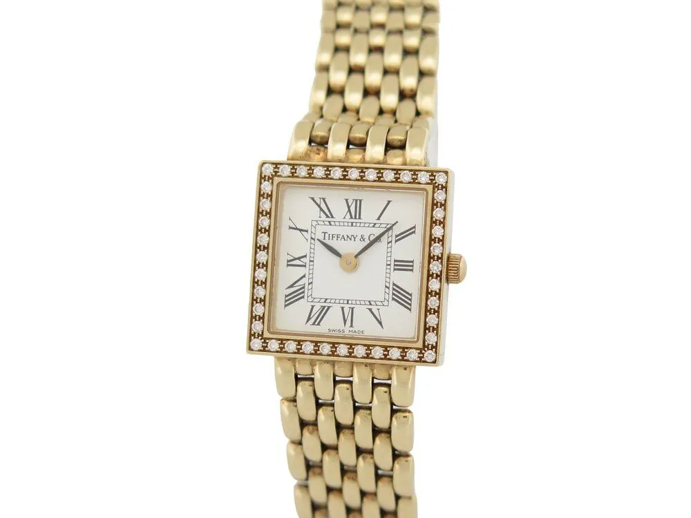 vintage montre TIFFANY & CO estate 19mm or jaune 14k diamant quartz sold by 58 Facettes product image thumbnail 2