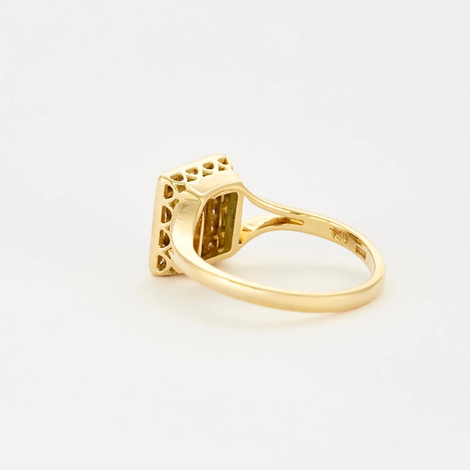 Bague en or jaune, émeraude et diamants sold by 58 Facettes product image thumbnail 5