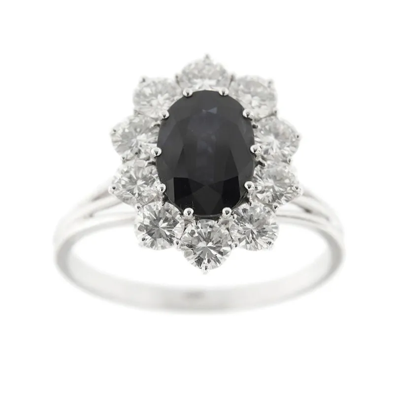 Bague Marguerite saphir et diamants sold by 58 Facettes