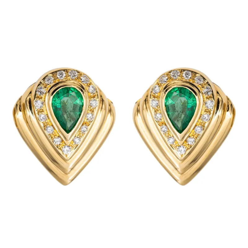 Boucles d'oreilles Clips Or jaune Emeraude sold by 58 Facettes