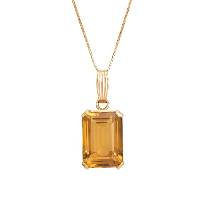 Collier pendentif citrine or jaune 15 carats sold by 58 Facettes