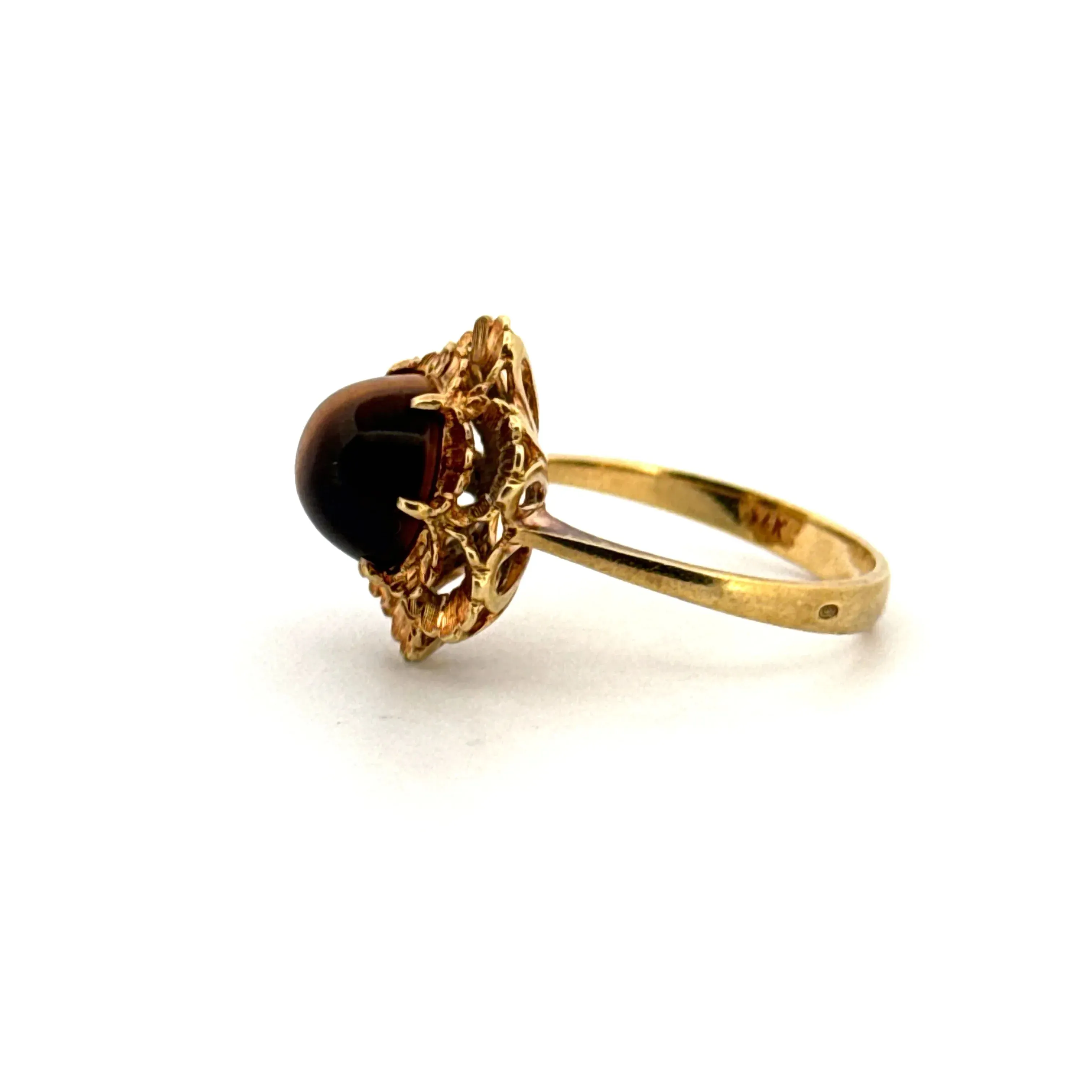 Bague Fleur Or Jaune Oeil de Tigre sold by 58 Facettes product image thumbnail 3