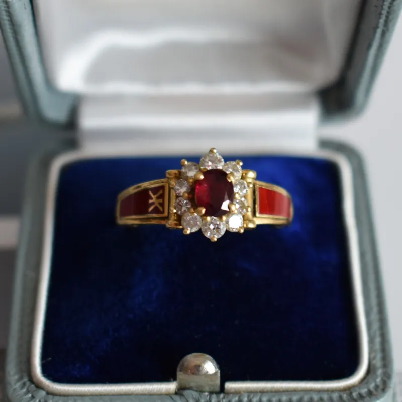 Korloff - Bague enamel rubis riamants sold by 58 Facettes