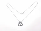 Collier pendentif cœur diamant or blanc sold by 58 Facettes