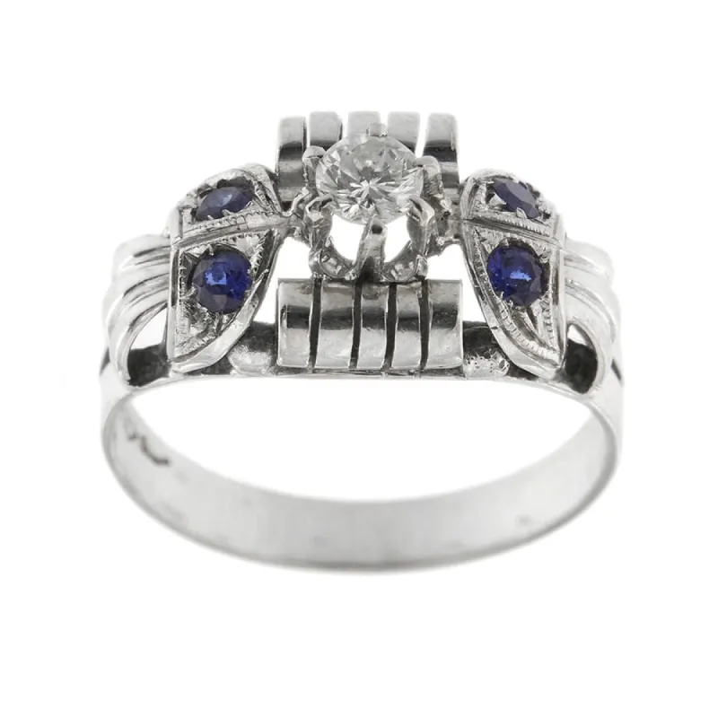 Bague avec saphirs et diamants sold by 58 Facettes