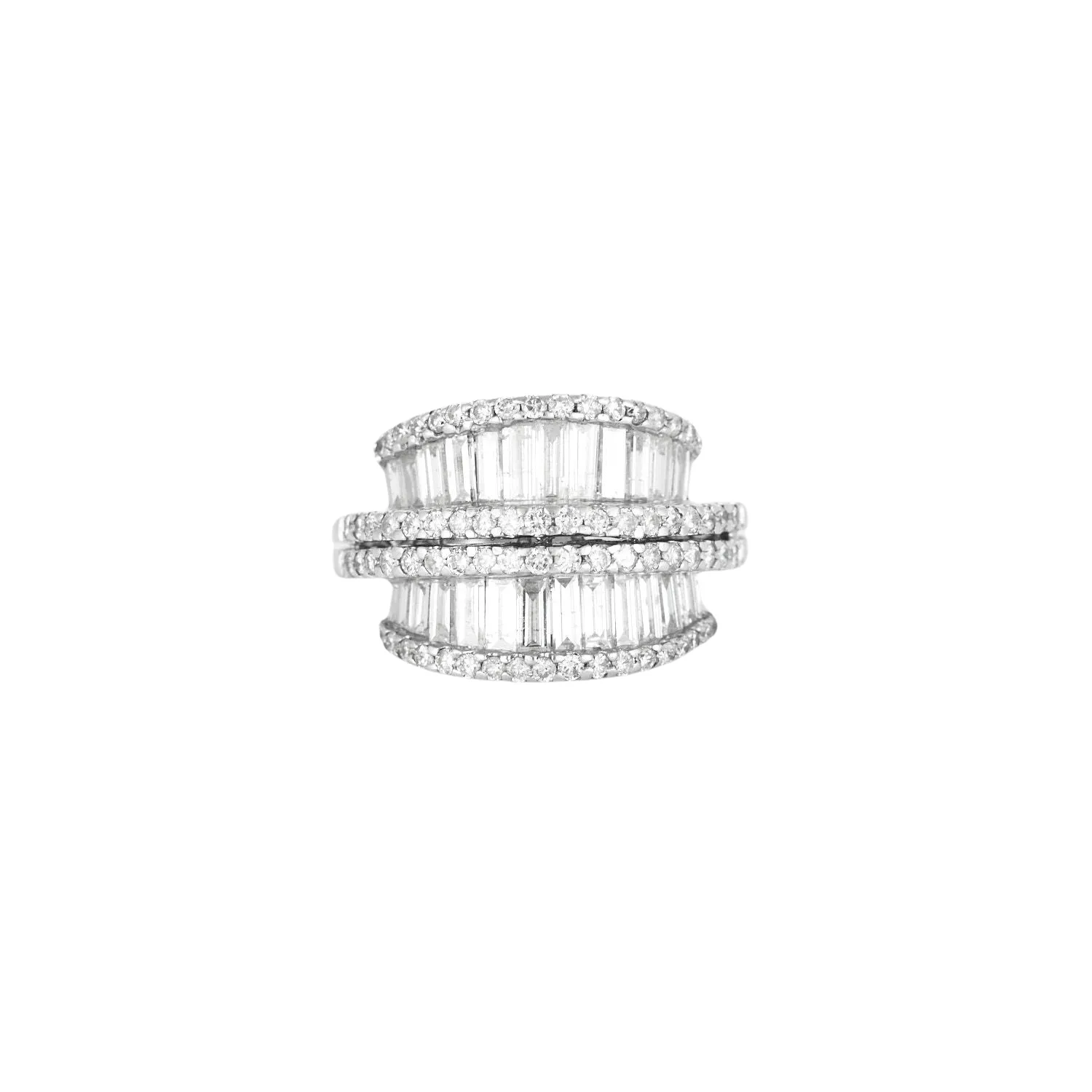 Les Deux Mondes - Bague en or blanc 750 sertie de diamants sold by 58 Facettes