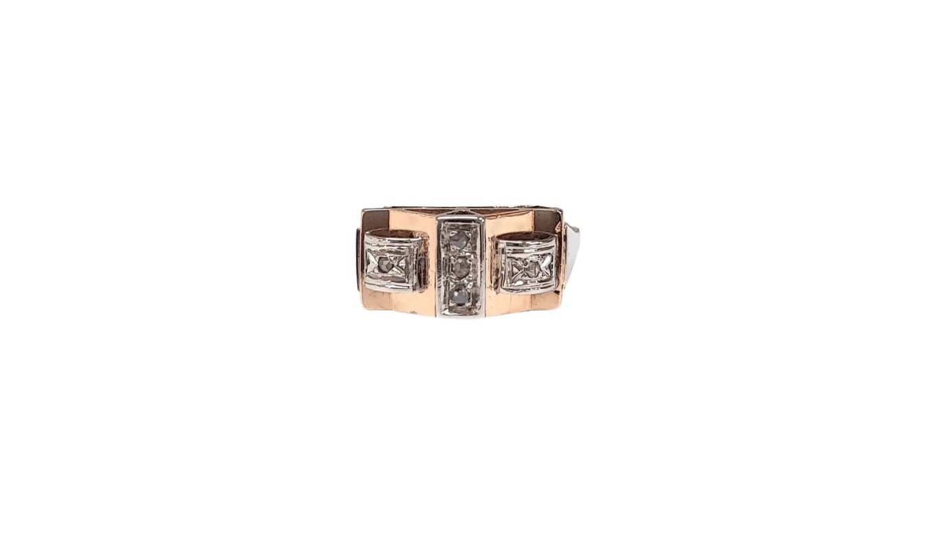 Bague Art Déco bicolore sold by 58 Facettes