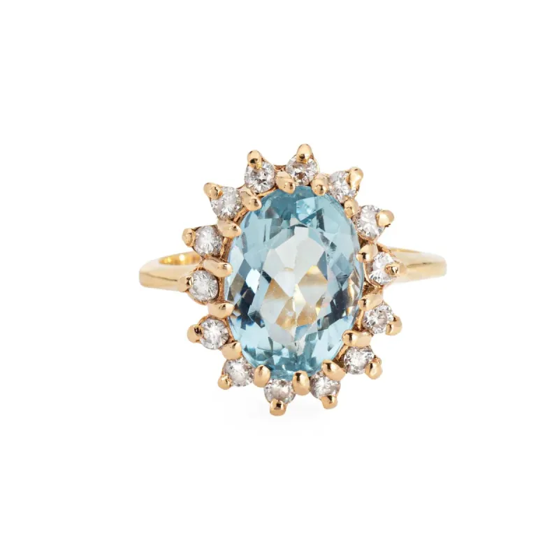Bague diamant aigue-marine 4,50 ct vintage sold by 58 Facettes