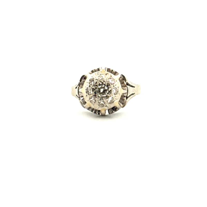 Bague Pavée Or Blanc Diamants sold by 58 Facettes