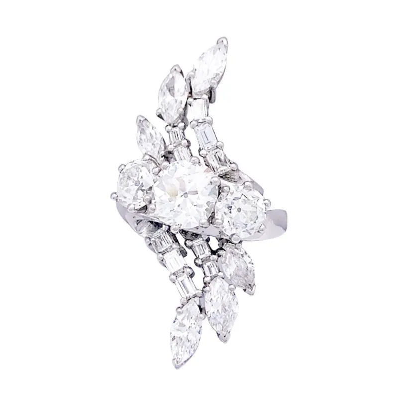 Bague diamants, platine. sold by 58 Facettes