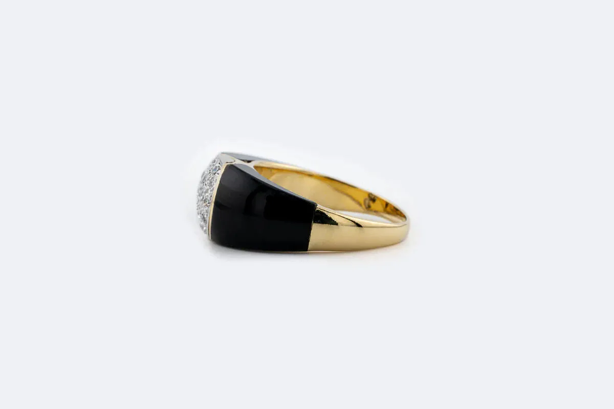 Bague en or jaune avec onyx et pavé diamants sold by 58 Facettes product image thumbnail 4