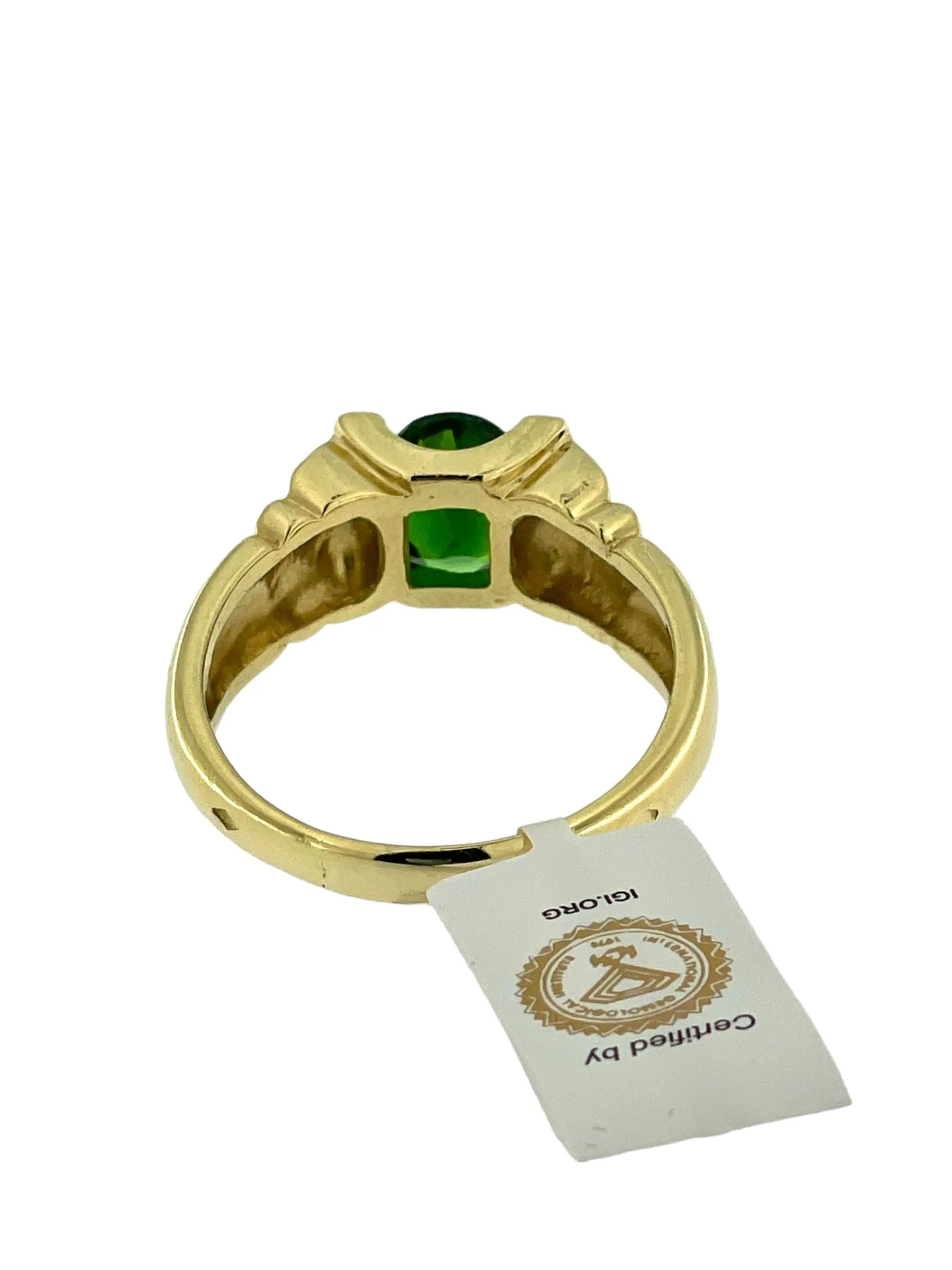 Bague en or jaune 18 carats avec diamants et diopside vert sold by 58 Facettes product image thumbnail 3
