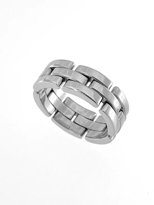 CARTIER - Bague Maillon Panthère flexible or blanc sold by 58 Facettes