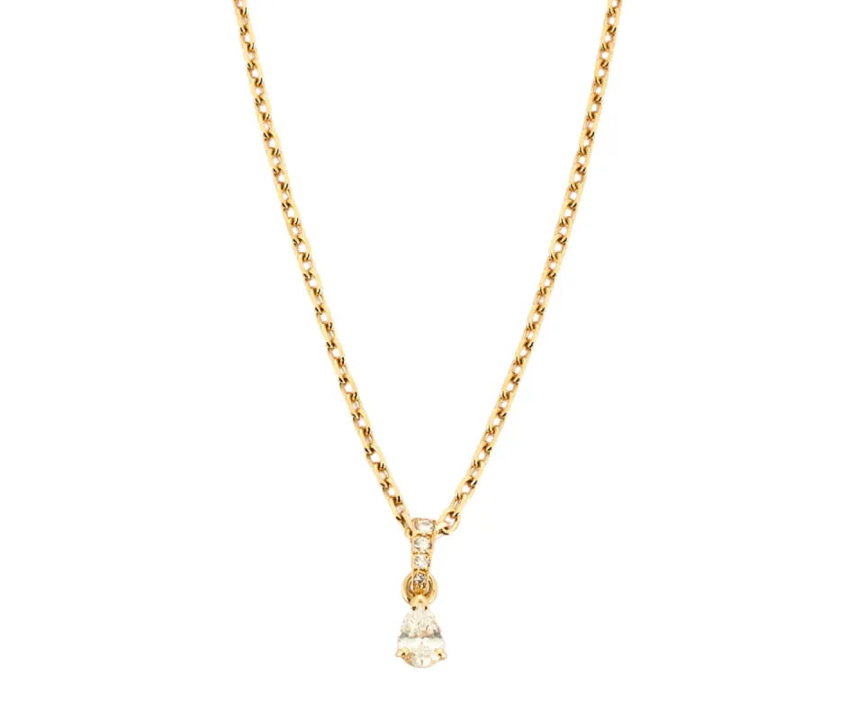 Collier en or jaune serti d'un diamant poire sold by 58 Facettes